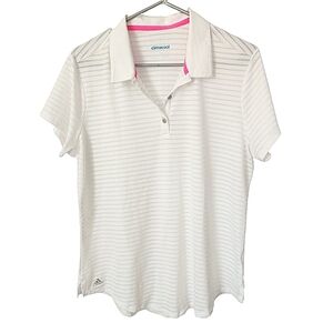 Adidas White Semi-sheer Climacool Golf Polo Shirt XL